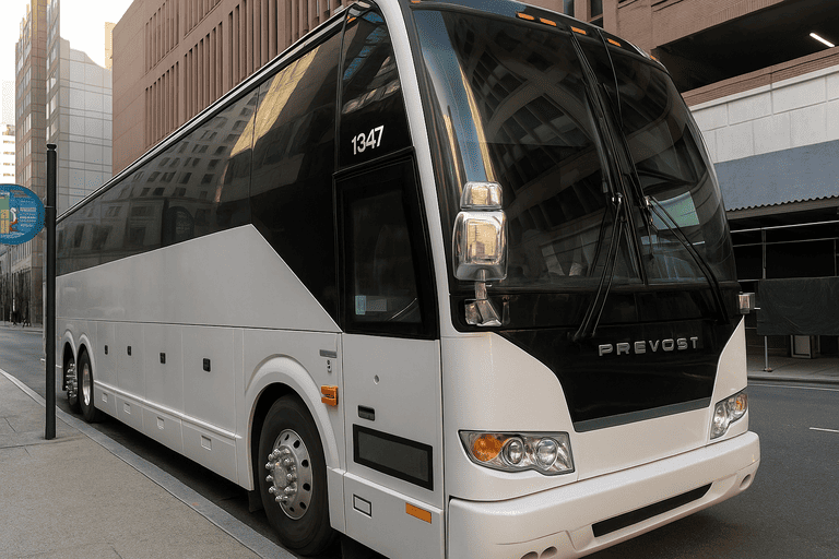 a Livonia Coach Bus Service coach bus