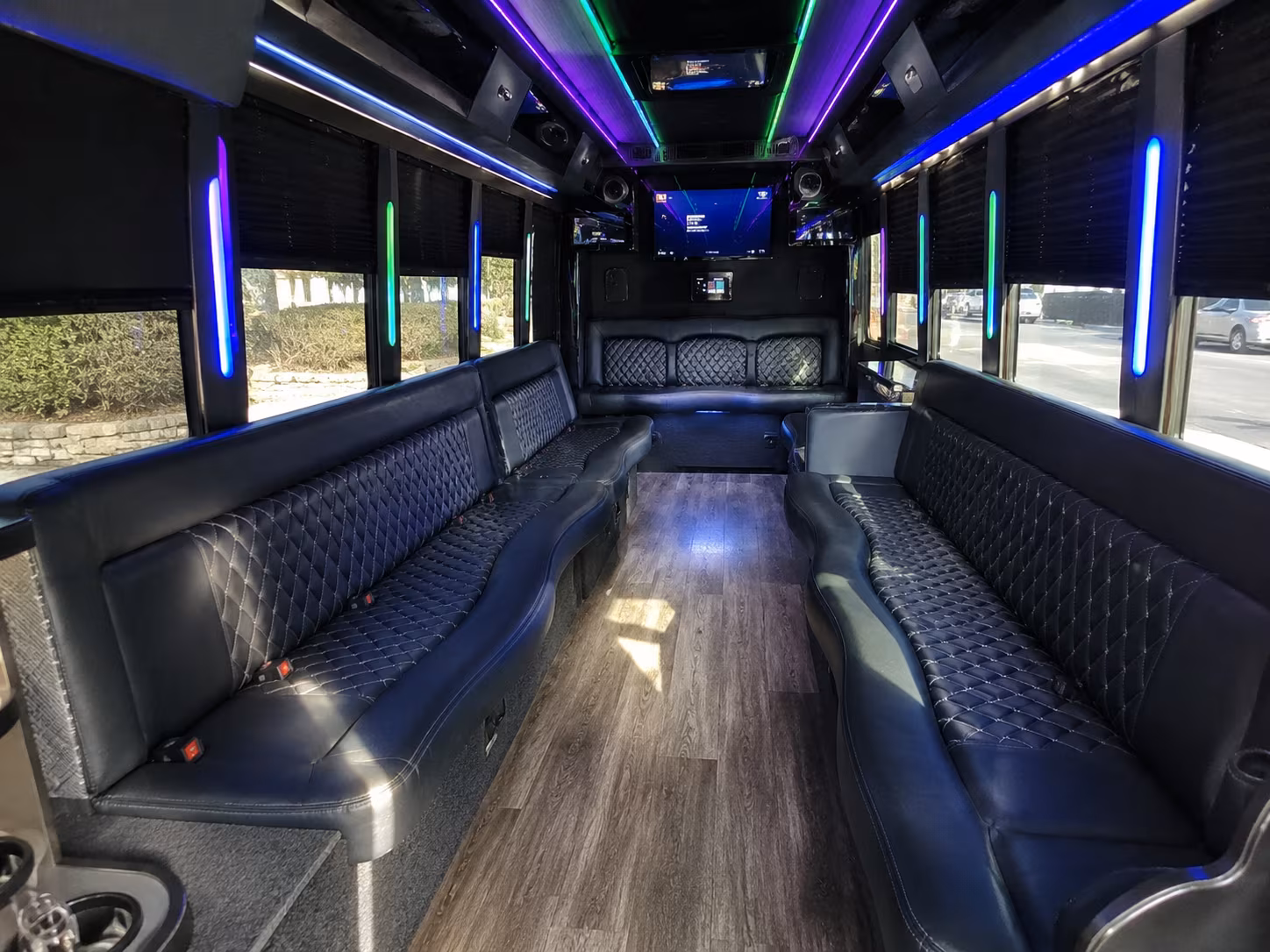 livonia 15 passenger party bus interior