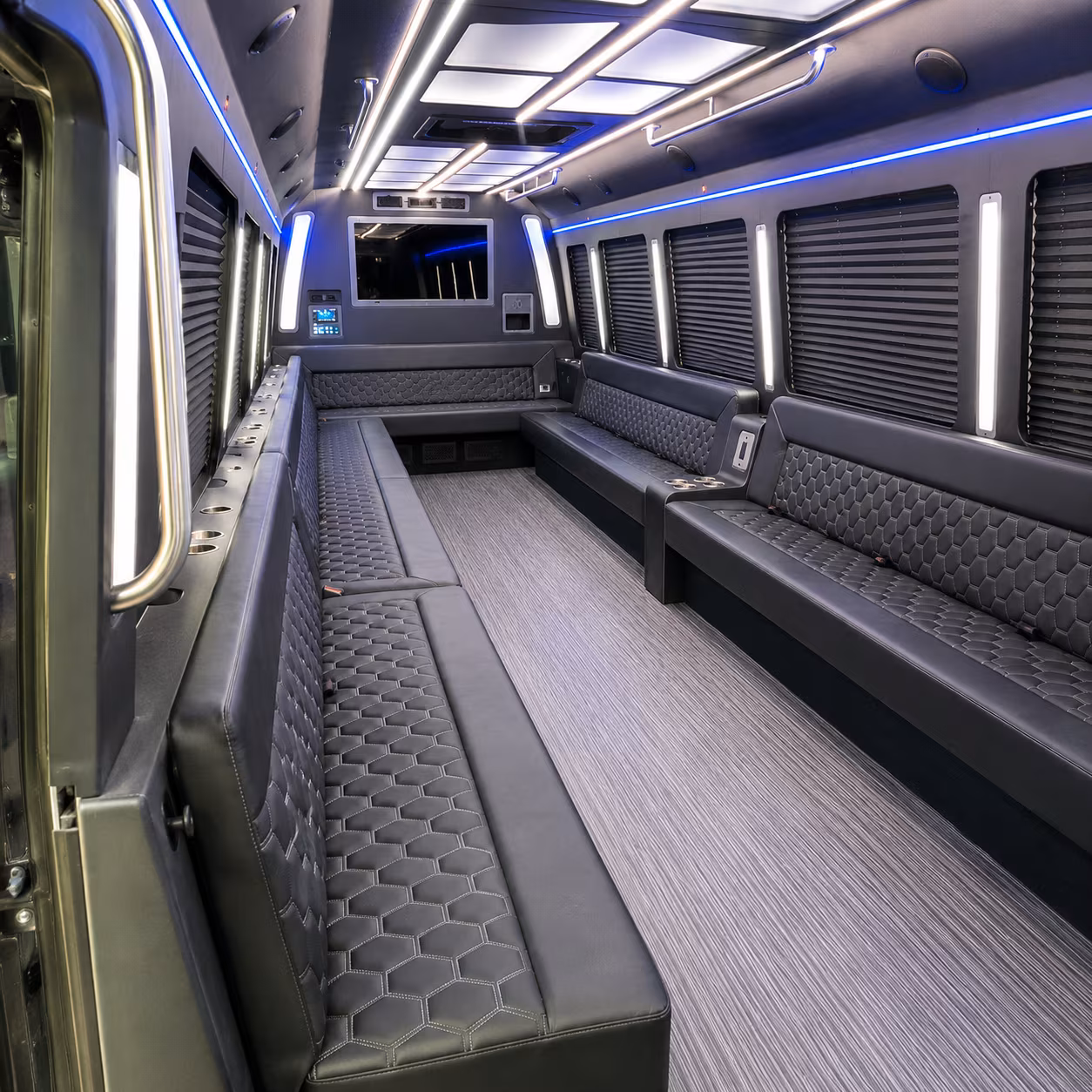 livonia 40 passenger party bus interior